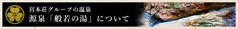 宮本荘グループの温泉 源泉「般若の湯」について