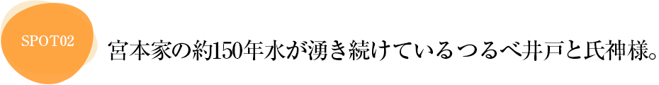 約150年水が沸き続けているつるべ井戸と氏神様。